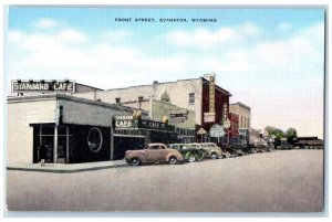 c1940 Front Street Exterior Store Building Evanston Wyoming WY Vintage Postcard