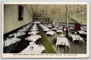 St Louis Missouri~Wohler Grand Restaurant~Dining Room Interior~North 6th St~1915 