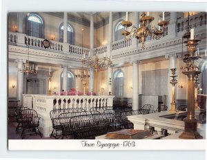 Postcard Interior of Touro Synagogue Touro St. Newport Rhode Island USA