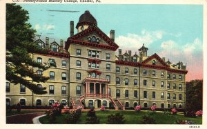 Vintage Postcard 1958 Second Oldest Military College Campus Chester Pennsylvania