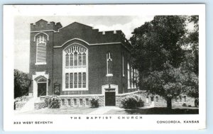 CONCORDIA, KS Kansas ~ 333 W 7th St. BAPTIST CHURCH 1955 Cloud County Postcard