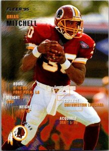 1995 Fleer Football Card Brian Mitchell Washington Redskins sk21460