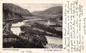 Glenwood Springs Colorado Midland River Birdseye View Antique Postcard K20281