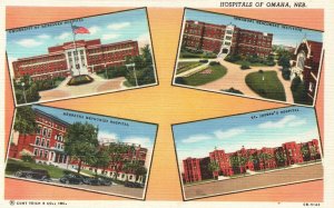 Vintage Postcard Hospitals Medical Institutes Buildings Omaha Nebraska NB
