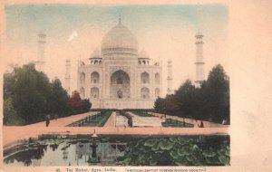 Vintage Postcard Taj Mahal Agra India Islamic Ivory-white Marble Mausoleum IND