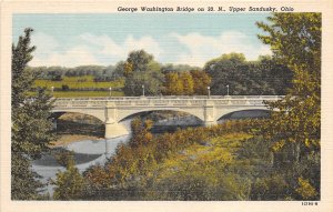 Upper Sandusky Ohio 1940s Postcard George Washington Bridge