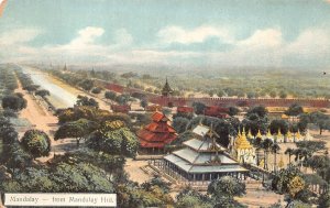 MANDALAY FROM MANDALAY HILL RANGOON BURMA POSTCARD (c. 1910)