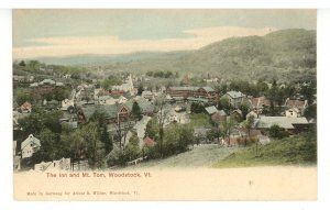 VT - Woodstock. Bird's Eye View of the Inn & Mount Tom ca 1905