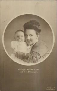 Dutch Royalty Konigin Wilhelminna Baby Prinsesje c1910 Real Photo Postcard