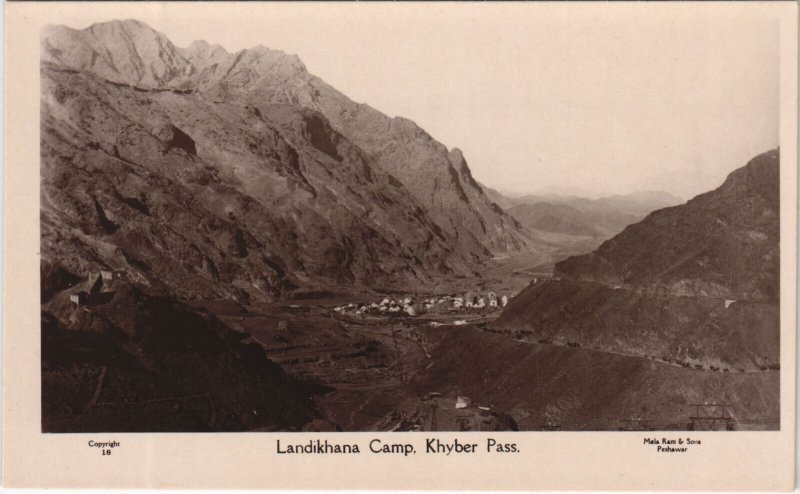 PC PAKISTAN, LANDIKHANA CAMP, KHYBER PASS, Vintage REAL PHOTO Postcard (b43378)