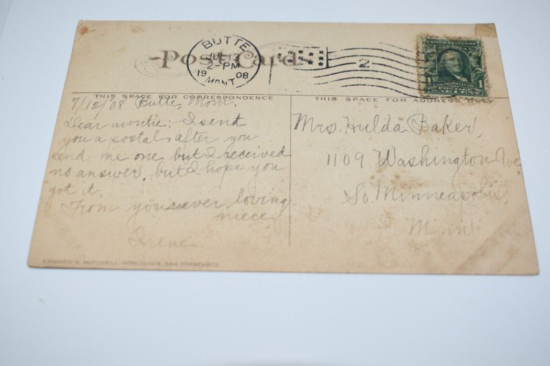 285 School of Mines Butte Montana Postcard Edward H. Mitchell