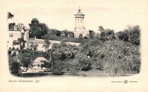 Vintage Postcard 1900's Burns Monument Memorial Ayrshire Scotland UK Structure