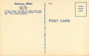 Linen Postcard Robinson Motel Kanab Utah near National Parks