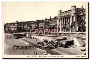 Old Postcard Nice Promenade des Anglais The Beach