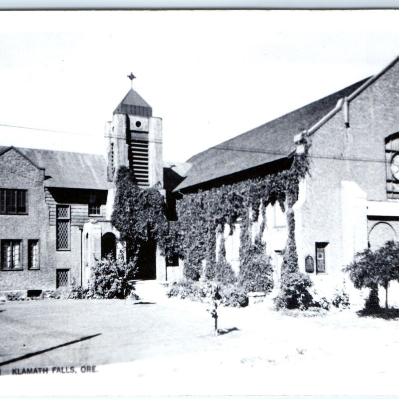 c1940s Klamath Falls OR RPPC Old Methodist Church Real Photo Haloid PC Rare A125