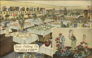 Linen Advertising - Yule Pottery Co Evansville IN Interior Postcard