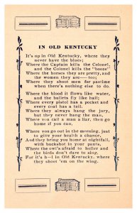Postcard Song Kentucky - In Old Kentucky