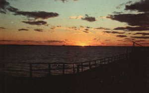 Postcard Bakers Island End Of The Day Sunset Looking West Salem Massachusetts MA