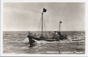 Netherlands Harlingen Reddingsboot Twenthe Vintage RPPC 04.14