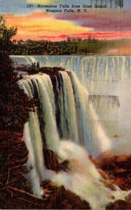 New York Niagara Falls Horseshoe Falls From Goat Island 1951