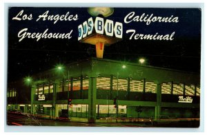 c1960's Greyhound Bus Terminal Los Angeles California CA Vintage Postcard 