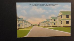 Mint Postcard Fort Francis Warren Cheyenne Wyoming USA Replacement Center Street