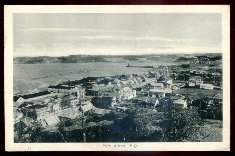 dc733 - PORT ALFRED Quebec Postcard 1930s Birds Eye View