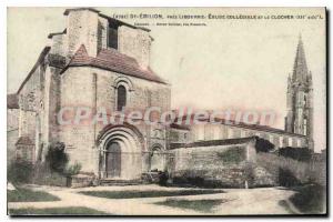 Postcard Old St Emilion Libourne Collegiate Church