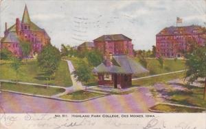Iowa Des Moines Highland Park College 1907