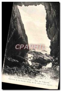 Postcard Old Pointe Du Raz Trepassey Interior of the Great Cave