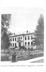 Saguache Colorado Court House Real Photo Antique Postcard K102172