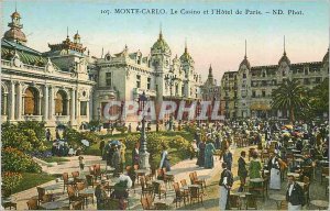 Old Postcard Monte Carlo Casino and the Hotel de Paris.