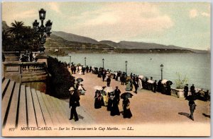 Monte Carlo Sur Les Terrasses Vers Le Cap Martin Monaco Bayview Postcard