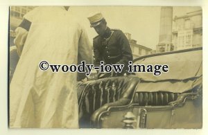 r0411 - King Alfonso of Spain in his car - postcard