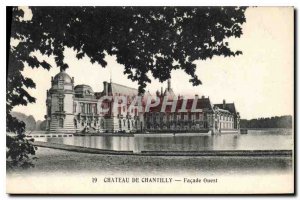 Old Postcard Chateau de Chantilly West Facade
