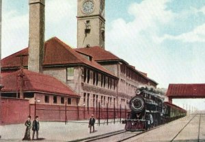 Postcard Hand Tinted View of Union R R Depot in Portland, OR      S6