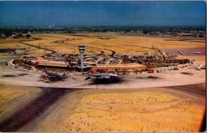 Aerial View, Sky Harbor Municipal Airport, Phoenix AZ Vintage Postcard I76