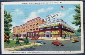 Vintage Postcard 1941 McCleary Sanitarium & Clinic, Excelsior Springs, Missouri