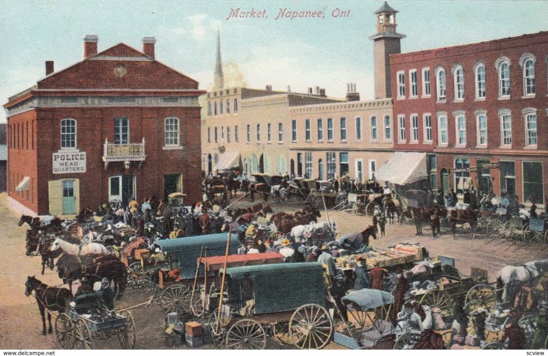 NAPANEE, Ontario, Canada, 1900-10s; Market, Police Headquarters