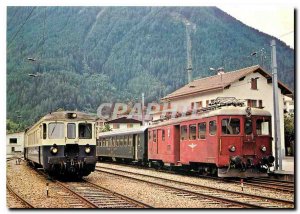 Postcard Modern Tram abde August 4 747 of BLS and motor MO abde 4 4 ??5