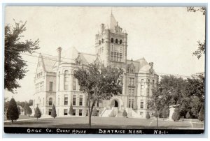 1908 Gage County Court House Beatrice Nebraska NE RPPC Photo Posted Postcard