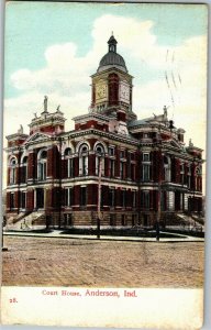 View of Court House, Anderson IN c1909 Vintage Postcard B42