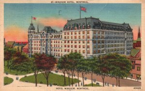 Vintage Postcard 1941 Hotel Windsor Historic Building Landmark Montreal Canada