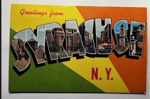 Vintage Postcard Greetings from Syracuse, New York Large Letter