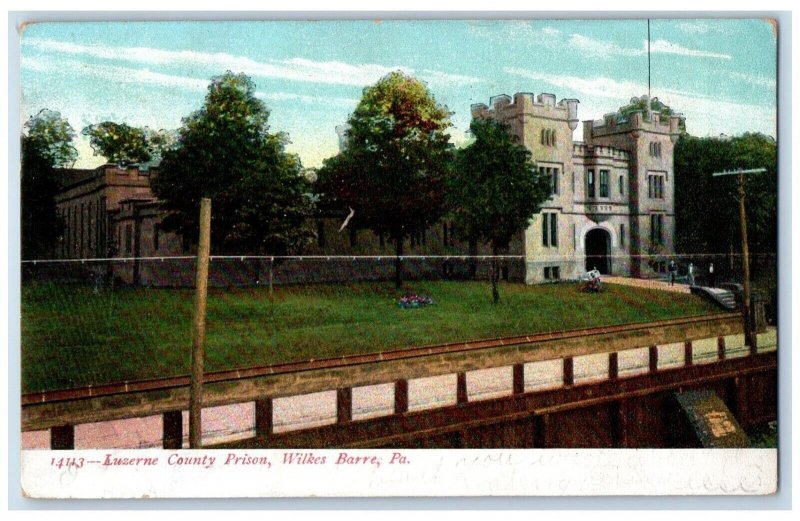 1907 Luzerne County Prison Wilkes Barre Pennsylvania PA Posted Antique Postcard