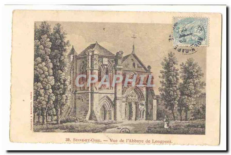 Old Postcard View of the & # 39abbaye of Longpoint