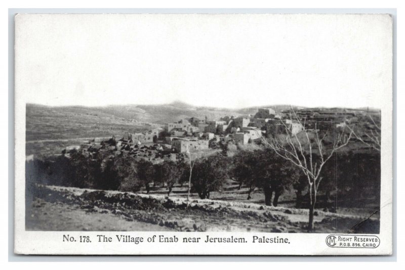 PALESTINE THE VILLAGE OF ENAB NEAR JERUSALEM REAL PHOTO BY CM, CAIRO, CIRCA 1915