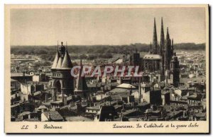 Postcard Old Bordeaux Panorama The Cathedral and the big bell