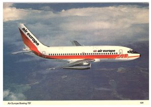 Air Europe Boeing 737 Airplane Postcard