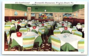 VIRGINIA BEACH, VA Virginia~ NORMANDIE RESTAURANT  Roadside 1950s Linen Postcard